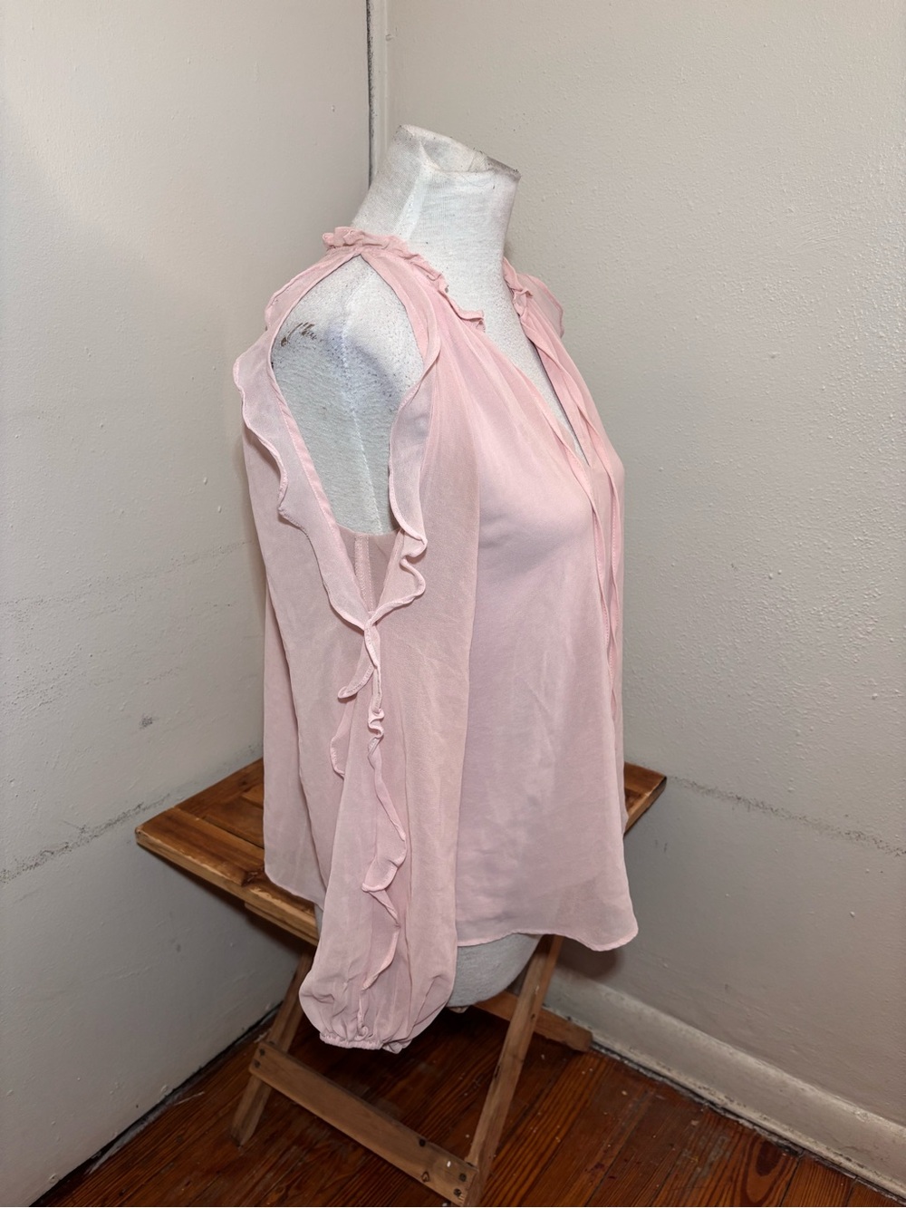 1 State Cold Shoulder Ruffle Sleeve Blouse - Picture 4 of 11
